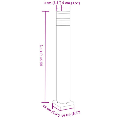 Lampade da Terra per Esterni 3pz Nere 80 cm in Alluminio - homemem39