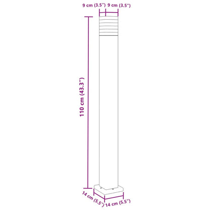 Lampada da Terra per Esterni Nera 110 cm in Alluminio - homemem39
