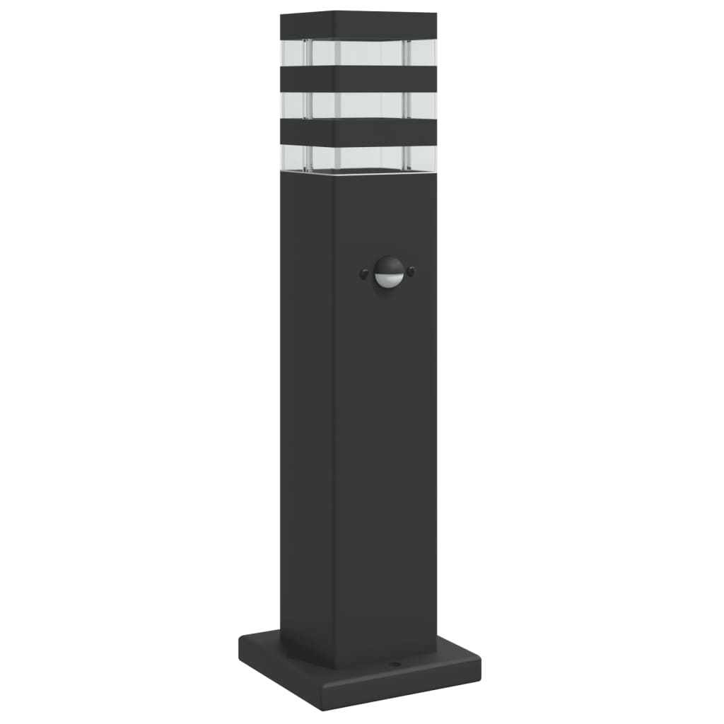 Lampada da Terra per Esterni con Sensore Nera 50cm in Alluminio | homemem39