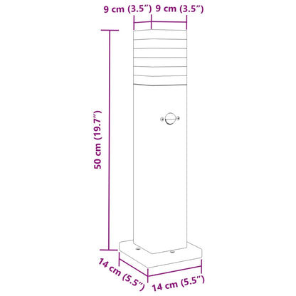 Lampada da Terra per Esterni con Sensore Nera 50cm in Alluminio | homemem39