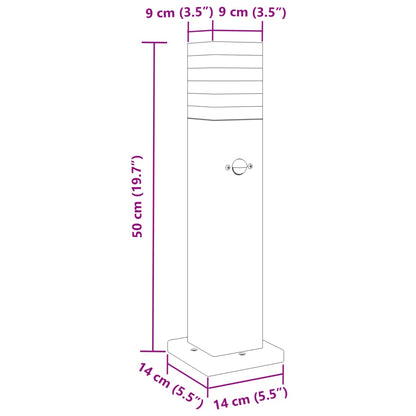 Lampade Terra per Esterni con Sensori 3pz Nere 50cm Alluminio | homemem39