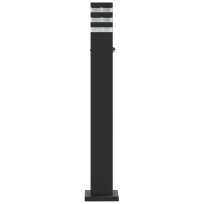 Lampade Terra per Esterni con Sensori 3pz Nere 80cm Alluminio - homemem39