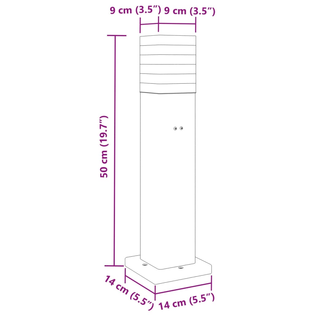 Lampada da Terra per Esterni con Presa Nera 50 cm Alluminio - homemem39