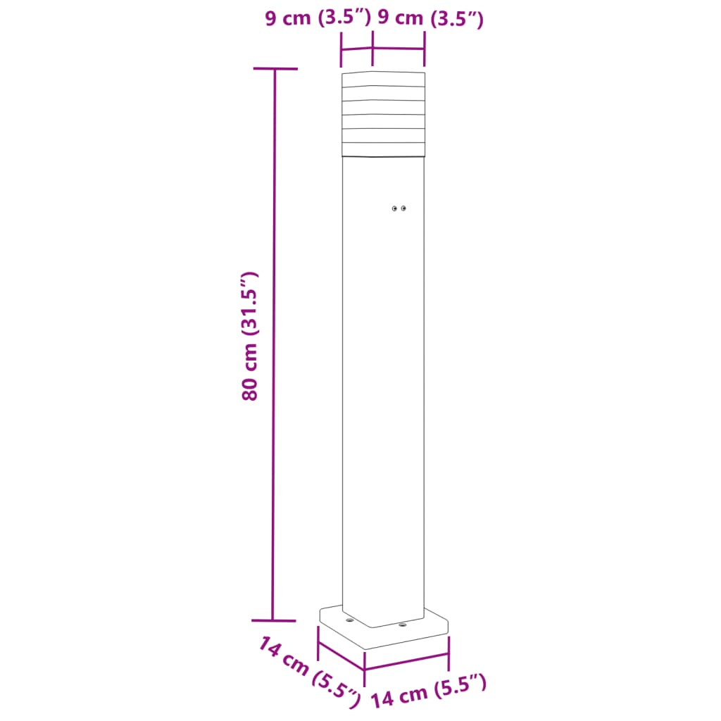 Lampada da Terra per Esterni con Presa Nera 80 cm Alluminio - homemem39