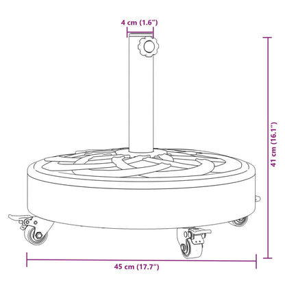Base per Ombrellone con Ruote per Pali Ø38/48 mm 27 kg Rotonda - homemem39