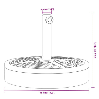 Base per Ombrellone per Pali Ø38/48 mm 25 kg Rotonda - homemem39