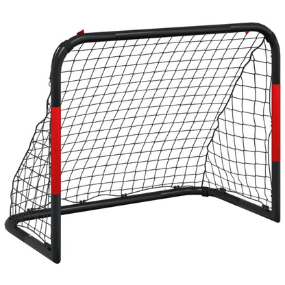 Porta da Calcio con Rete Rossa e Nera 90x48x71 cm in Acciaio | homemem39