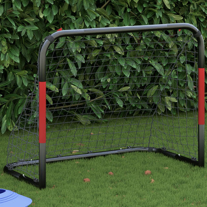 Porta da Calcio con Rete Rossa e Nera 90x48x71 cm in Acciaio | homemem39