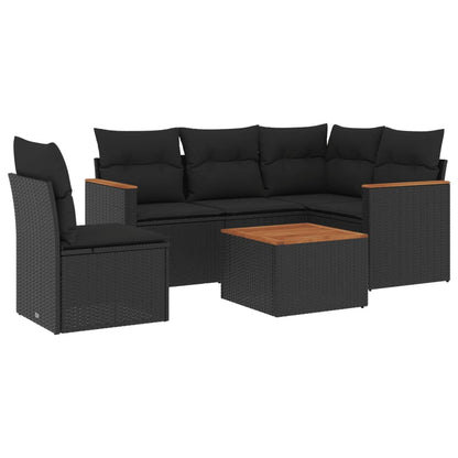 Patio Sofa Set 6-Posti Black