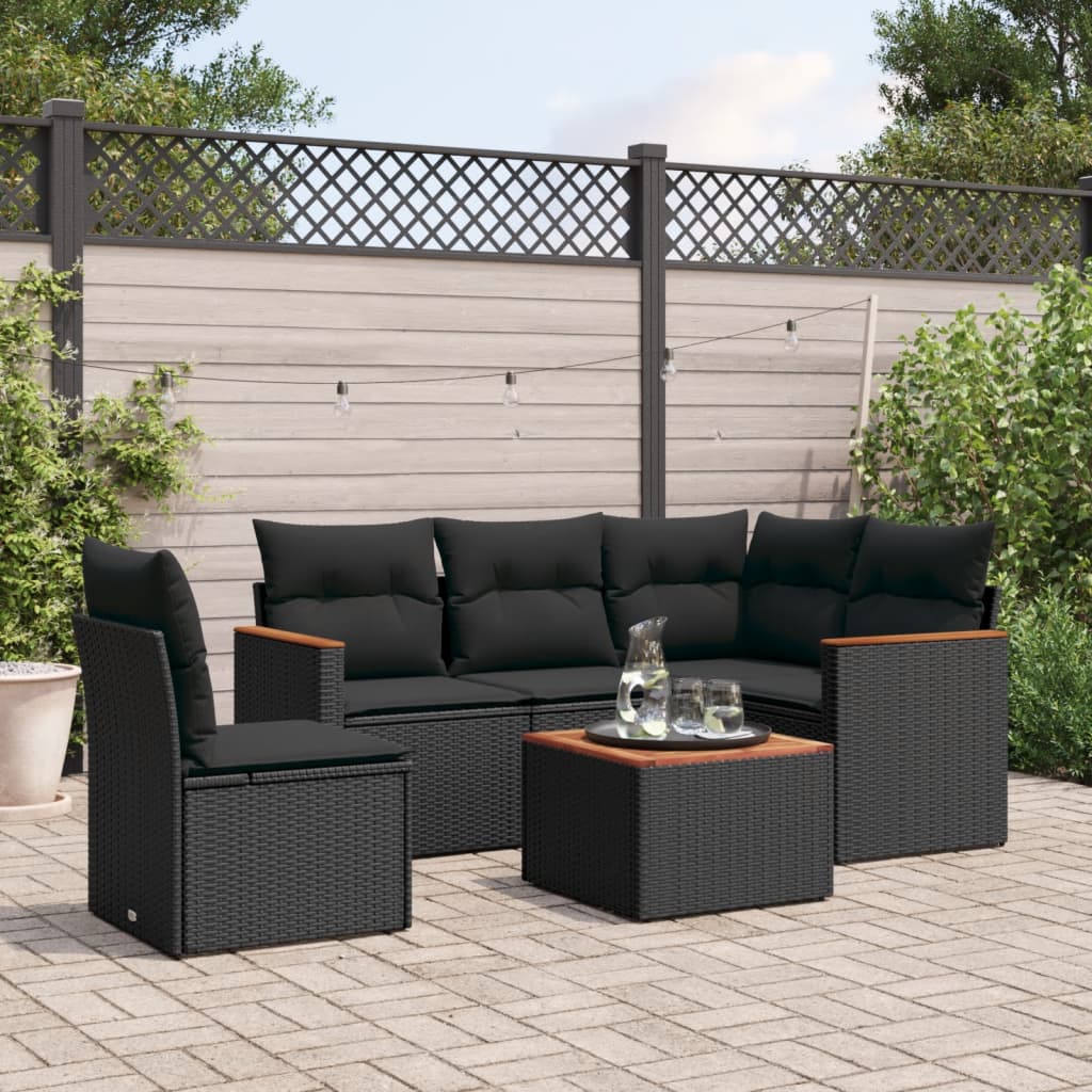 Patio Sofa Set 6-Posti Black