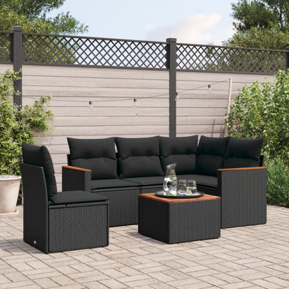 Patio Sofa Set 6-Posti Black