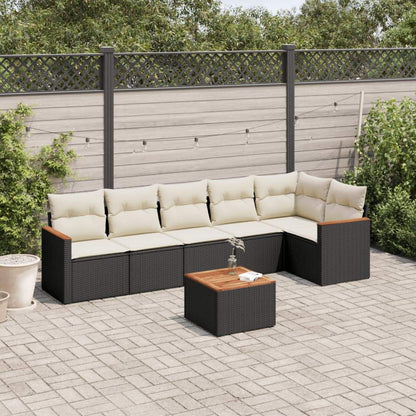 Set Divani da Giardino con Cuscini 7pz Nero Polyrattan - homemem39