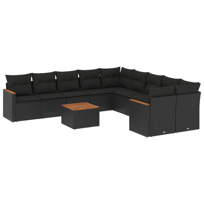 Patio Sofa Set 10-Posti Black