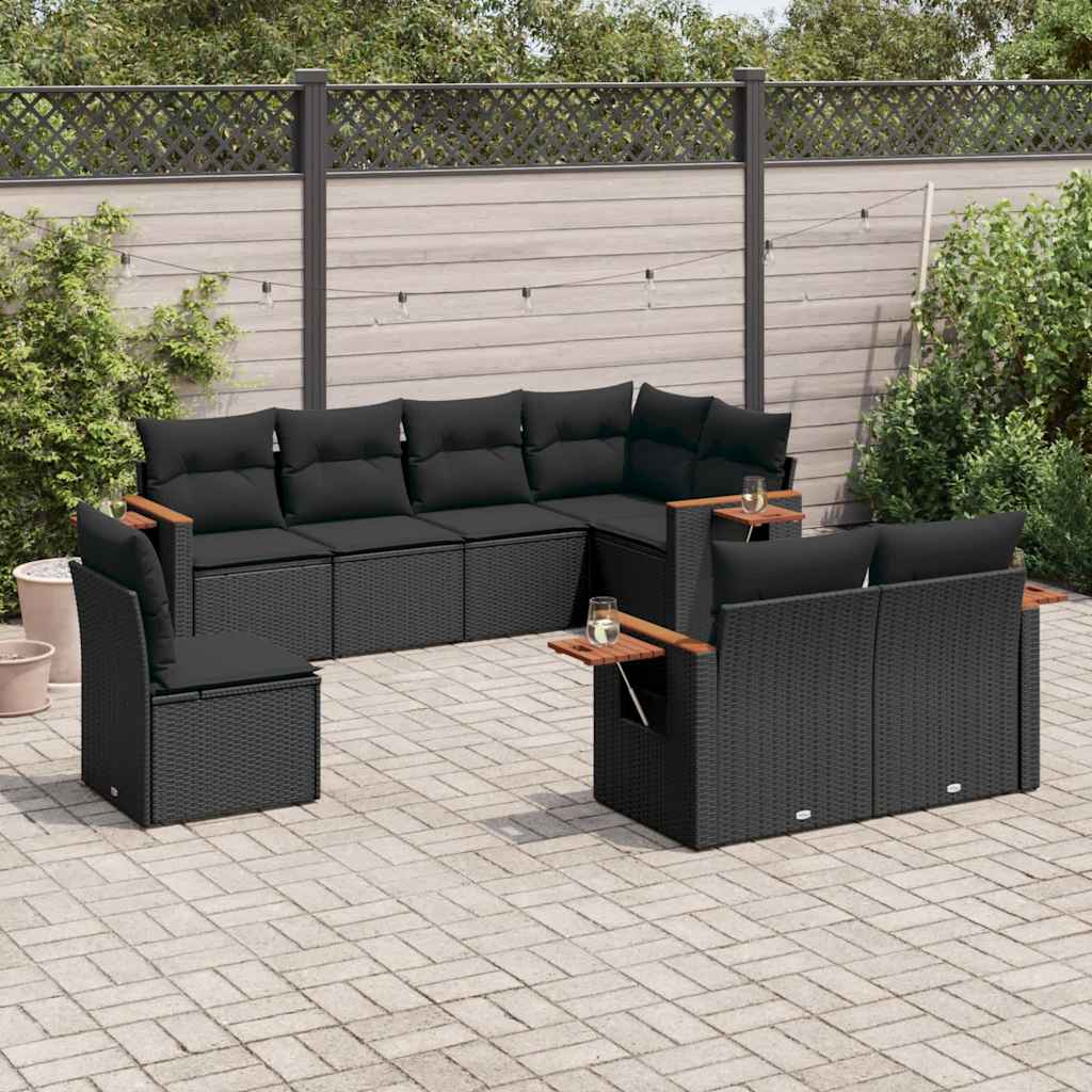 Patio Sofa Set 8-Posti Black