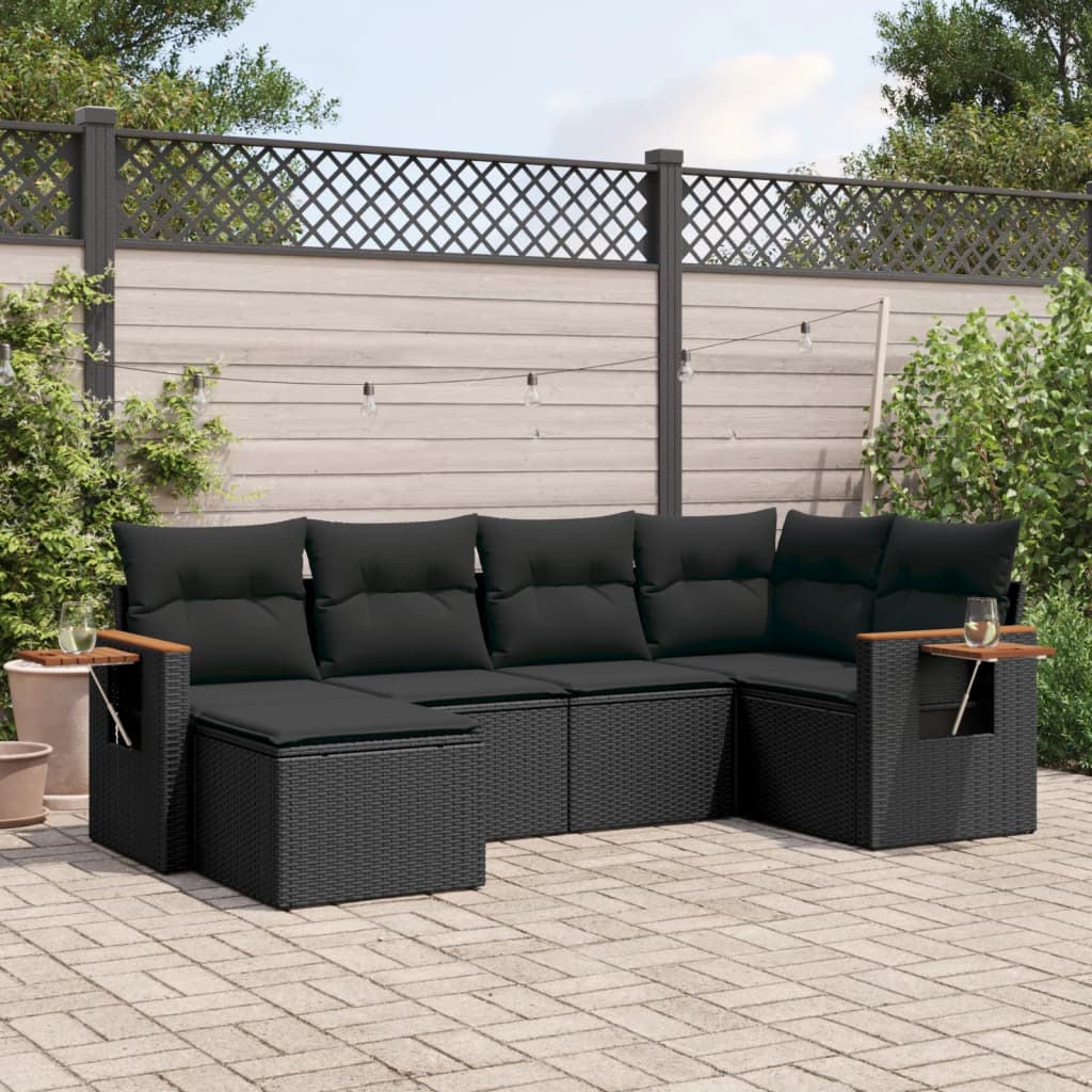 Patio Sofa Set 6-Posti Black