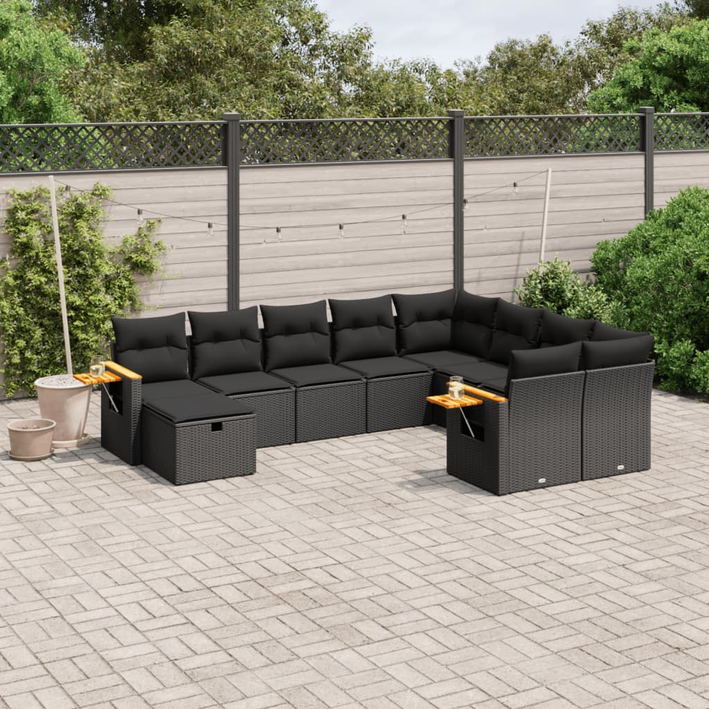 Patio Sofa Set 8-Posti Black