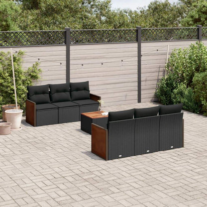 Set Divani da Giardino con Cuscini 7pz Nero Polyrattan - homemem39