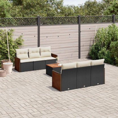 Set Divani da Giardino con Cuscini 7pz Nero Polyrattan - homemem39