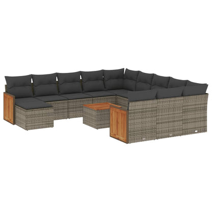 Set Divani da Giardino 13 pz con Cuscini in Polyrattan