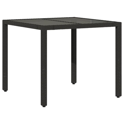 Set da Pranzo da Giardino 5 pz Nero con Cuscini in Polyrattan | homemem39