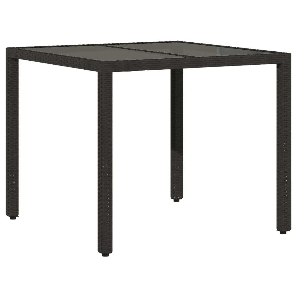 Set da Pranzo da Giardino 5 pz Nero con Cuscini in Polyrattan - homemem39