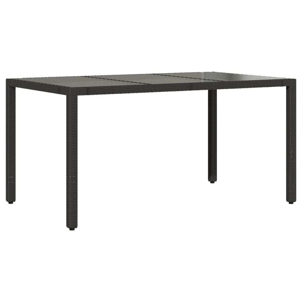 Set da Pranzo da Giardino 7 pz Nero con Cuscini in Polyrattan | homemem39