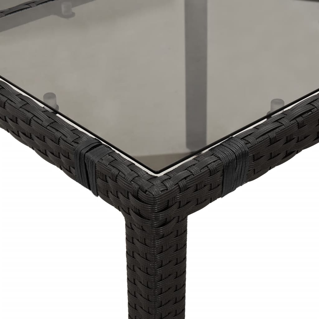 Set da Pranzo da Giardino 7 pz Nero con Cuscini in Polyrattan | homemem39