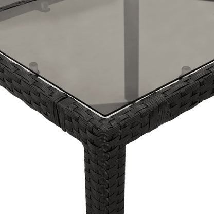 Set da Pranzo da Giardino 7 pz Nero con Cuscini in Polyrattan | homemem39
