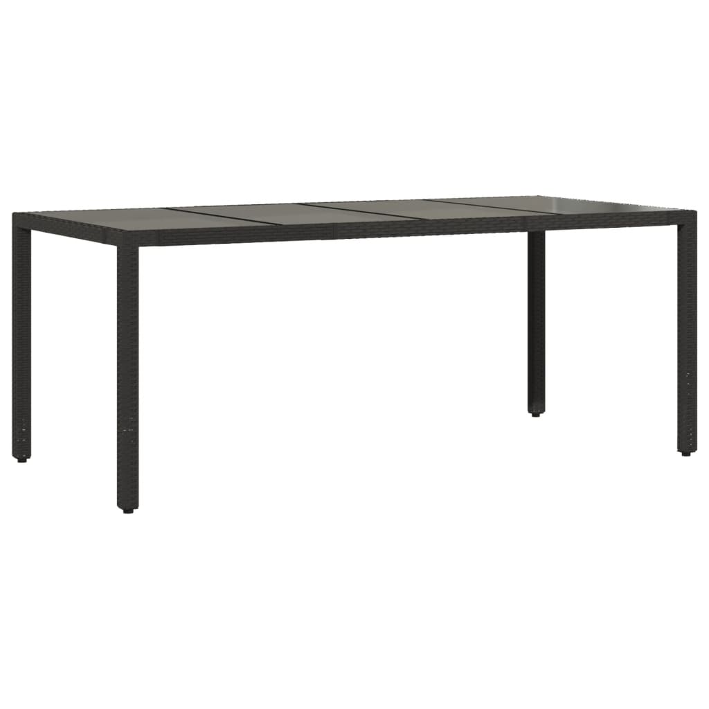 Set da Pranzo da Giardino 9 pz con Cuscini Nero in Polyrattan | homemem39