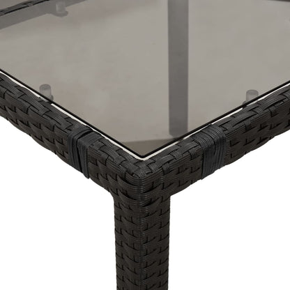 Set da Pranzo da Giardino 9 pz con Cuscini Nero in Polyrattan | homemem39