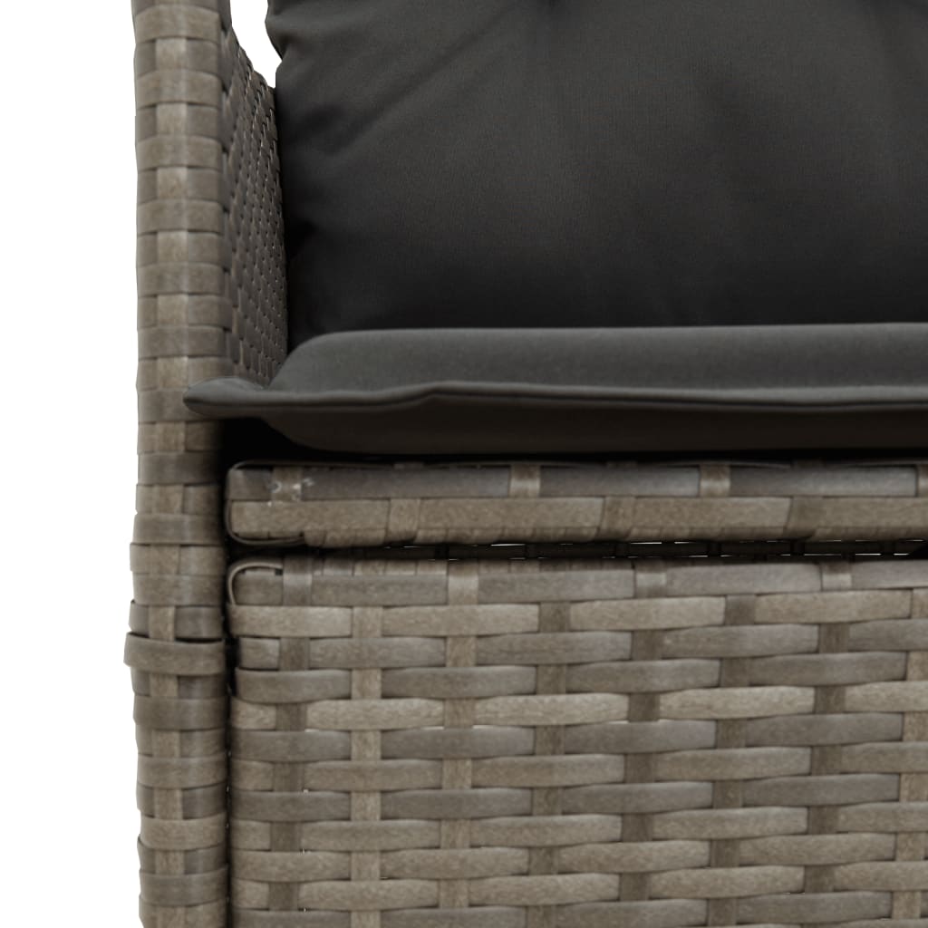 Set da Pranzo da Giardino 5 pz con Cuscini in Polyrattan Grigio | homemem39