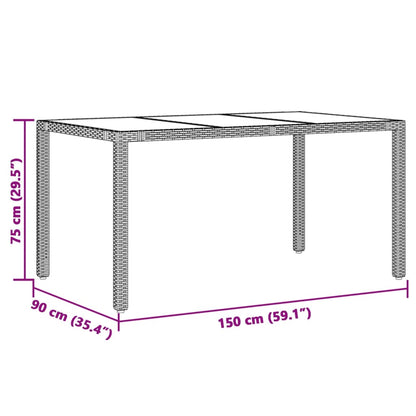 Set da Pranzo da Giardino 5 pz con Cuscini in Polyrattan Grigio