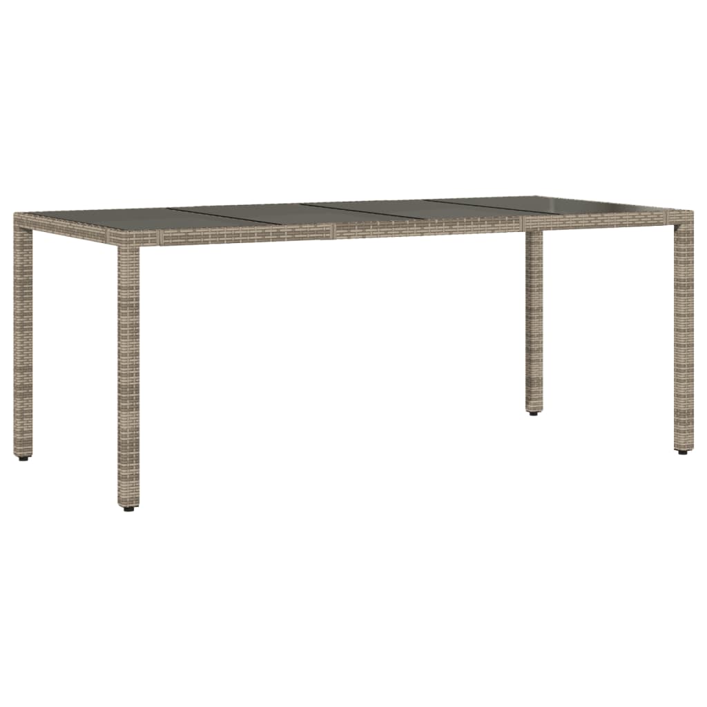 Set da Pranzo da Giardino 9 pz con Cuscini in Polyrattan Grigio