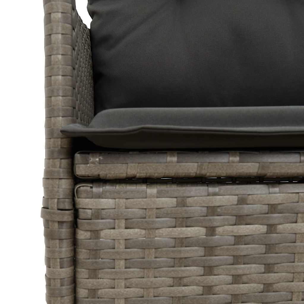 Set da Pranzo da Giardino 7 pz con Cuscini in Polyrattan Grigio | homemem39