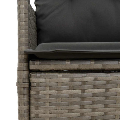 Set da Pranzo da Giardino 7 pz con Cuscini in Polyrattan Grigio | homemem39