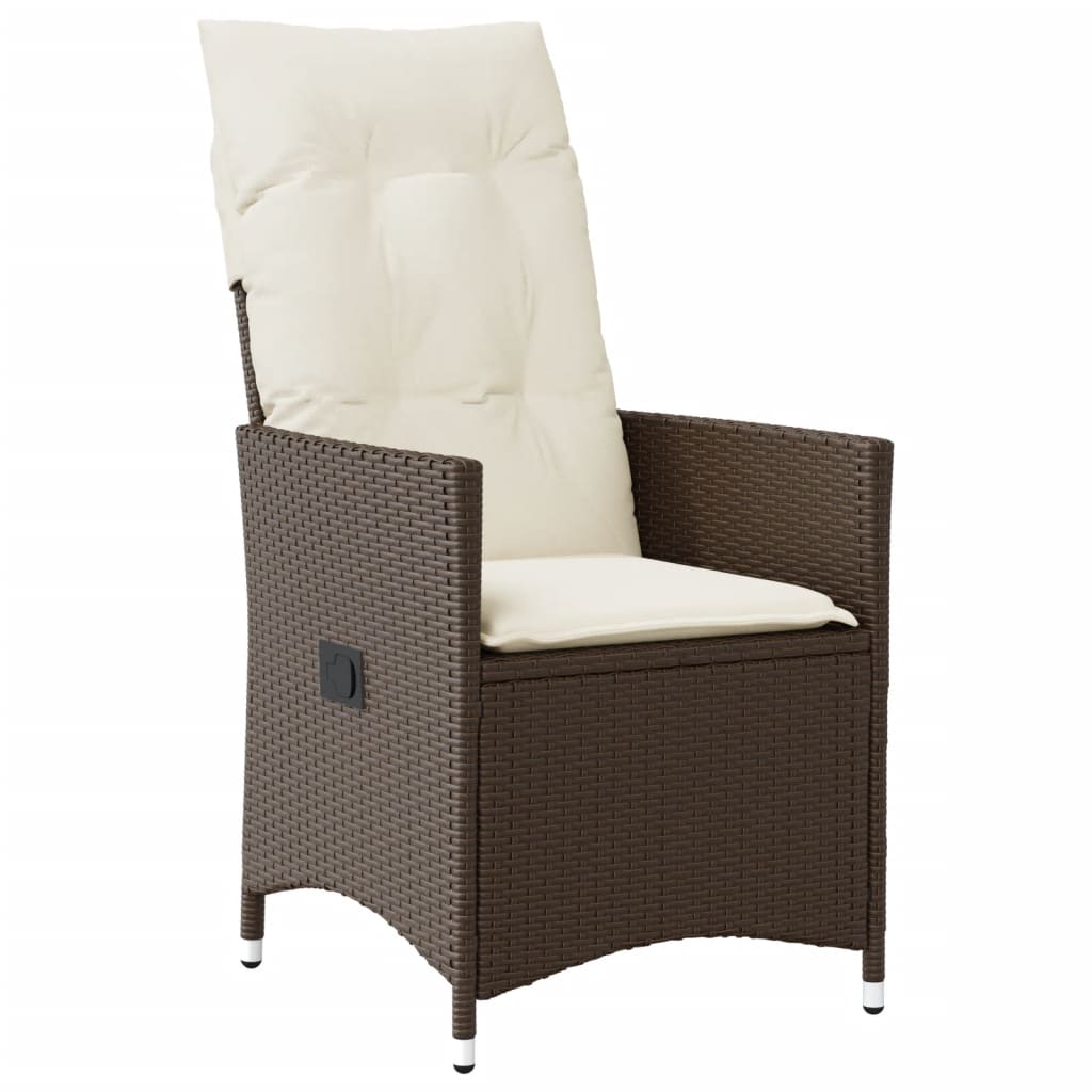 Set Bistrò 3 pz con Cuscini Marrone in Polyrattan | homemem39