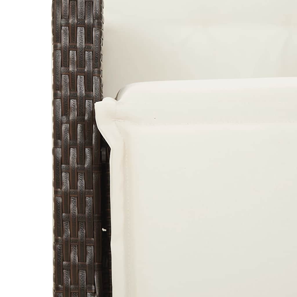 Set da Pranzo da Giardino 5pz con Cuscini in Polyrattan Marrone | homemem39