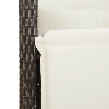 Set da Pranzo da Giardino 5pz con Cuscini in Polyrattan Marrone | homemem39