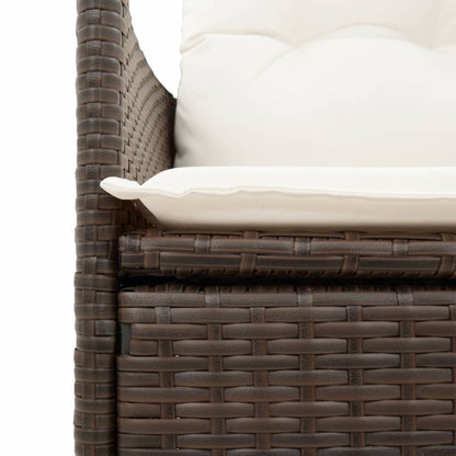 Set da Pranzo da Giardino 7pz con Cuscini in Polyrattan Marrone | homemem39
