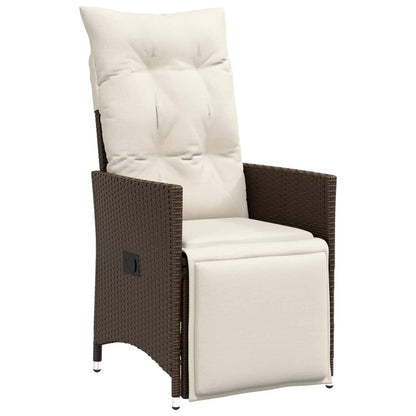 Set da Pranzo da Giardino 7pz con Cuscini in Polyrattan Marrone | homemem39