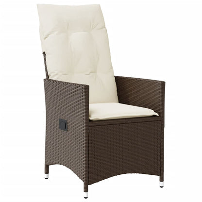 Set da Pranzo da Giardino 9pz con Cuscini Marrone in Polyrattan | homemem39