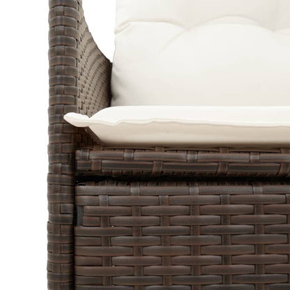 Set da Pranzo da Giardino 9pz con Cuscini Marrone in Polyrattan | homemem39