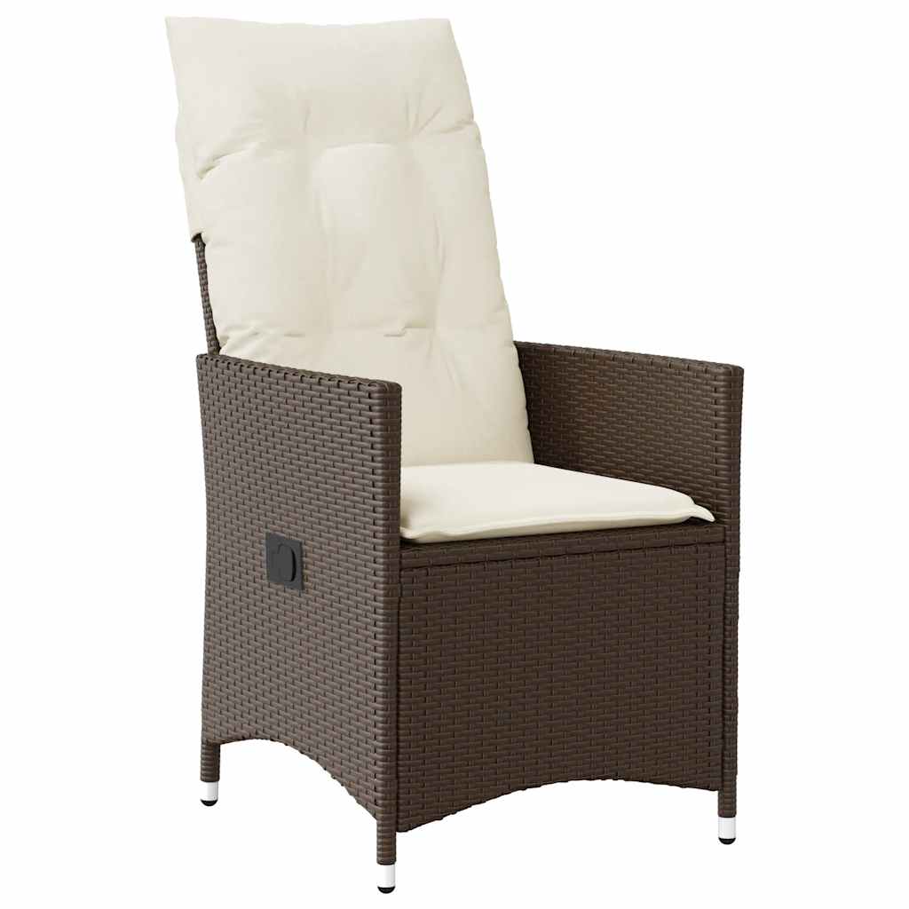 Set da Pranzo da Giardino 9pz con Cuscini Marrone in Polyrattan | homemem39