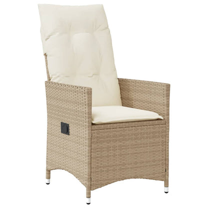 Set da Pranzo da Giardino 5 pz con Cuscini Beige in Polyrattan - homemem39