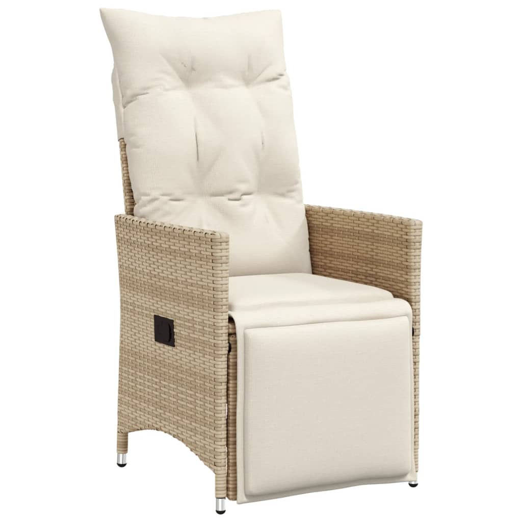 Set da Pranzo da Giardino 9 pz con Cuscini Beige in Polyrattan | homemem39