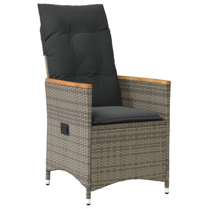 Set da Bistrò 3 pz con Cuscini Grigio in Polyrattan | homemem39