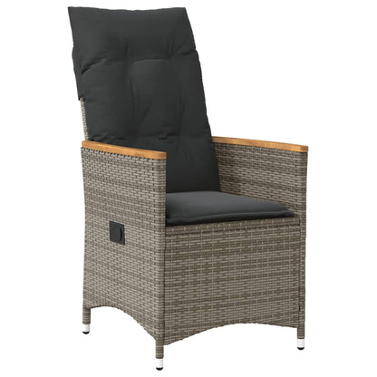 Set da Pranzo da Giardino 7 pz con Cuscini in Polyrattan Grigio | homemem39
