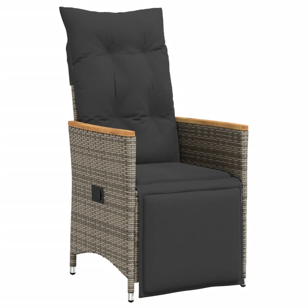 Set da Pranzo da Giardino 7 pz con Cuscini in Polyrattan Grigio | homemem39