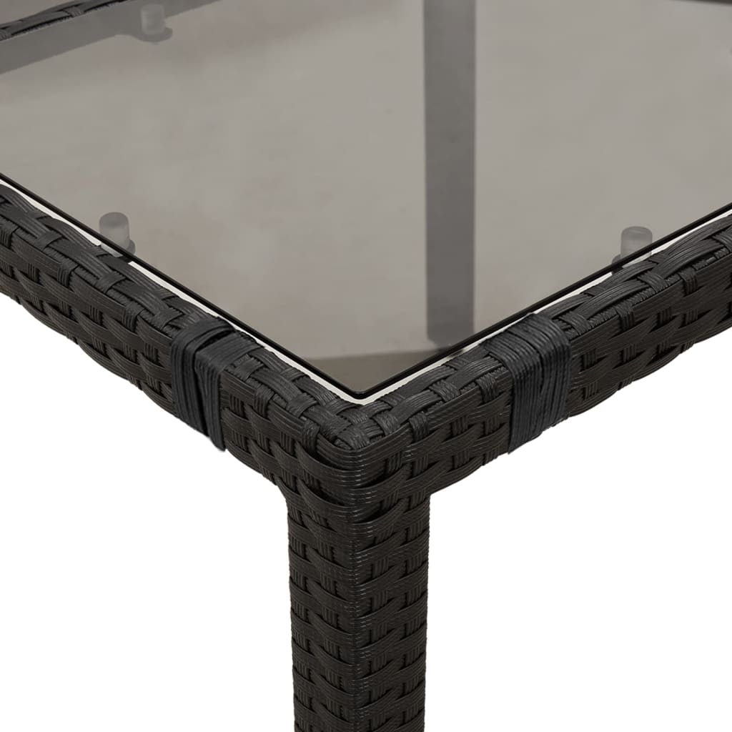 Set da Pranzo da Giardino 7 pz Nero con Cuscini in Polyrattan | homemem39