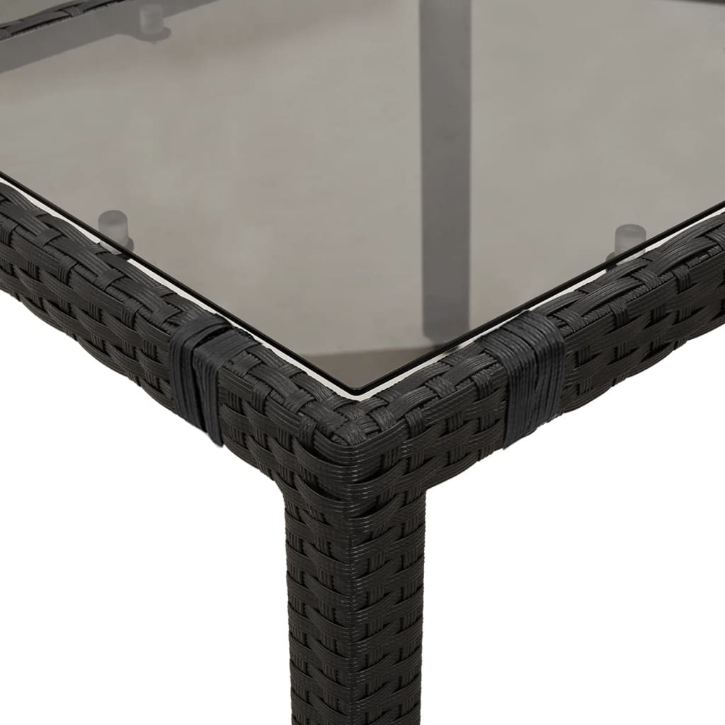 Set da Pranzo da Giardino 9 pz con Cuscini Nero in Polyrattan | homemem39